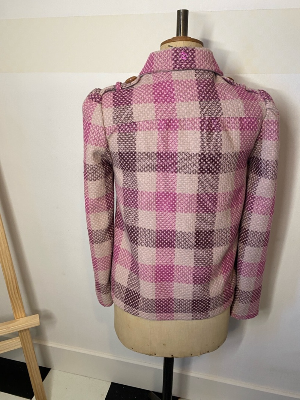 Billabong Plaid Jacket Size M – Floral Lined Boho Coat - Picture 9 of 9